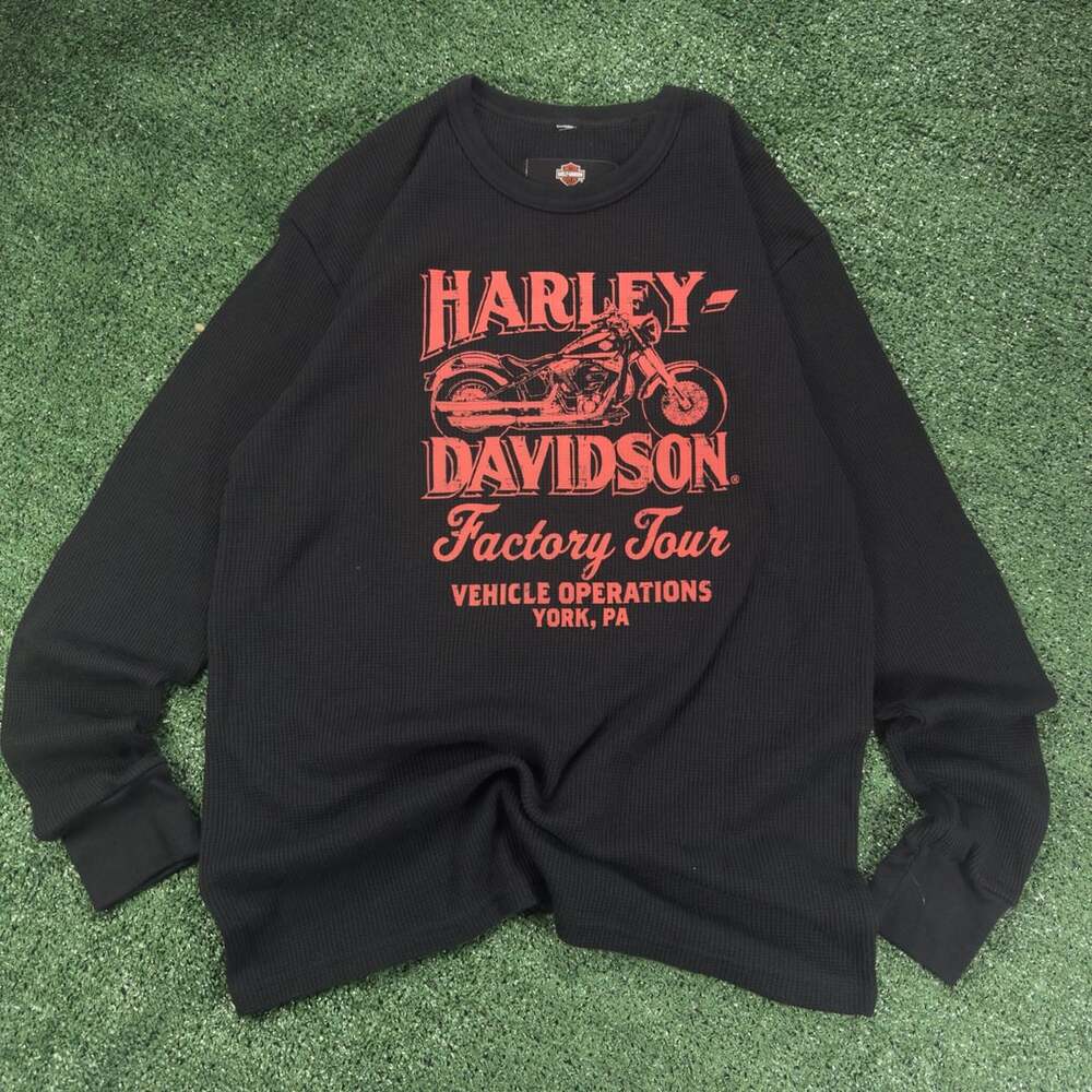 Harley Davidson Factory Tour Long Sleeve Thermal Shirt Black